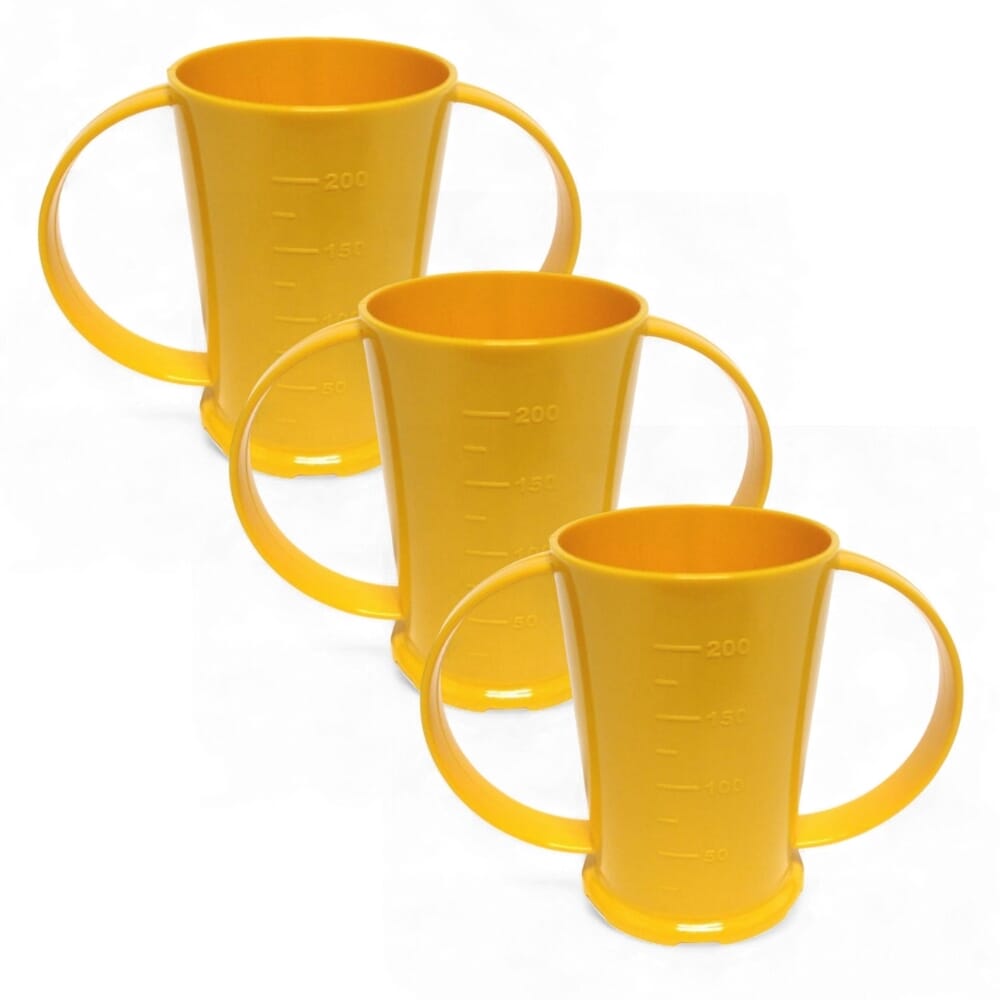 graduated two handled beaker yellow pack of 3