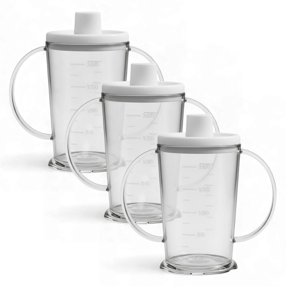 graduated two handled drinking beaker clear pack of 3