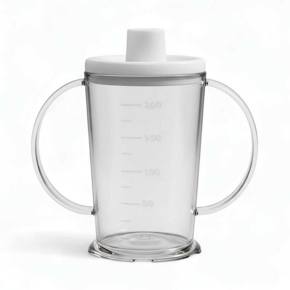 graduated two handled drinking beaker clear