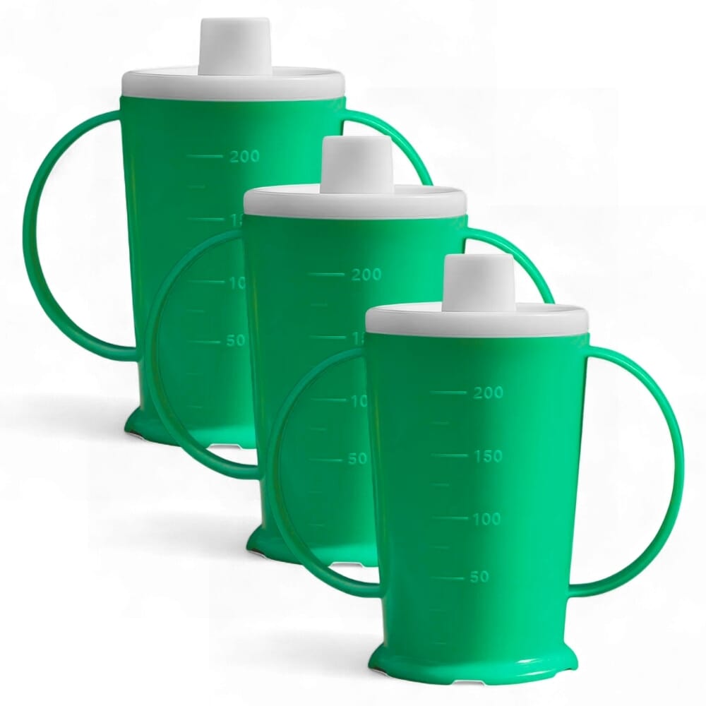 graduated two handled feeding beaker green pack of 3