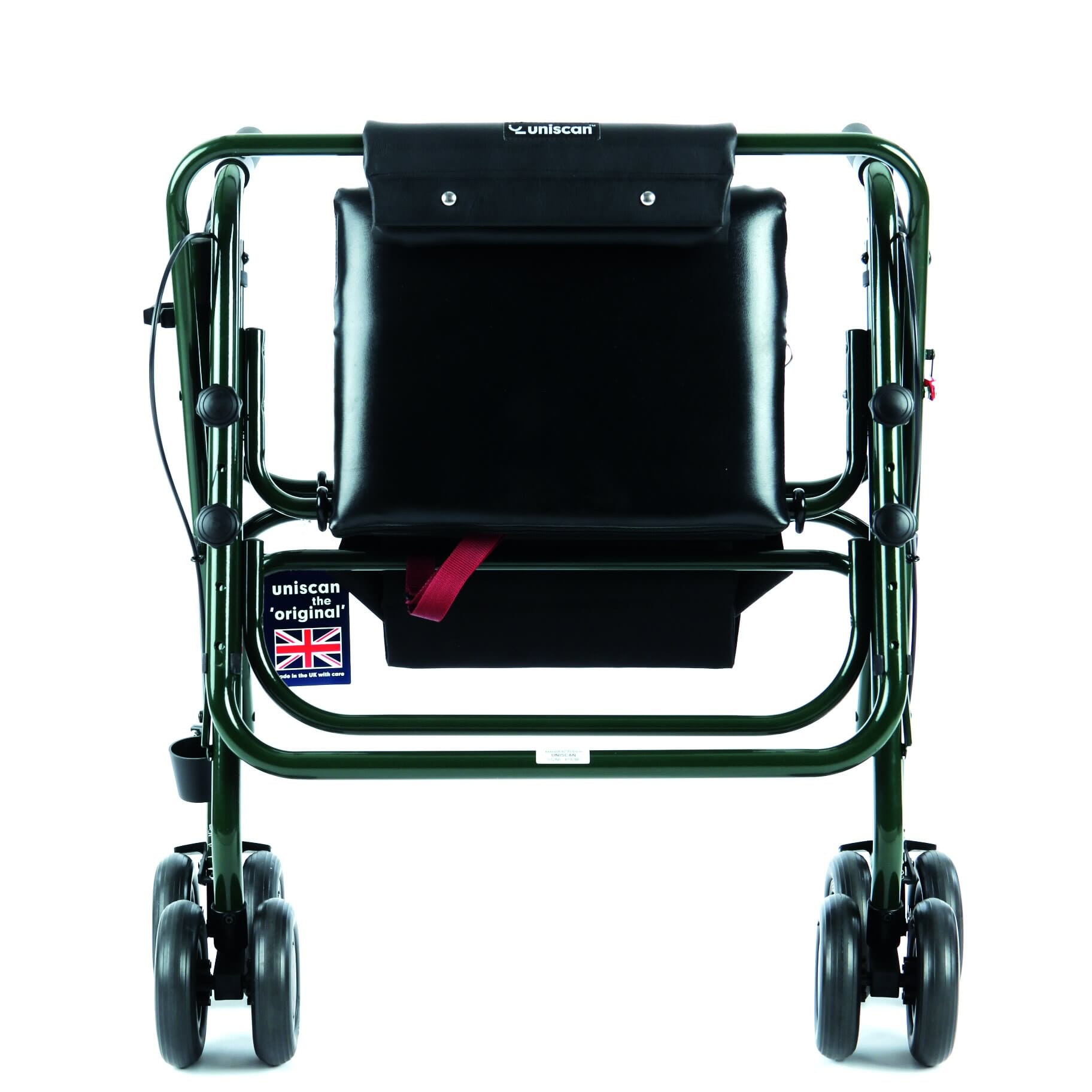 grand glider adjust bariatric rollator green folded