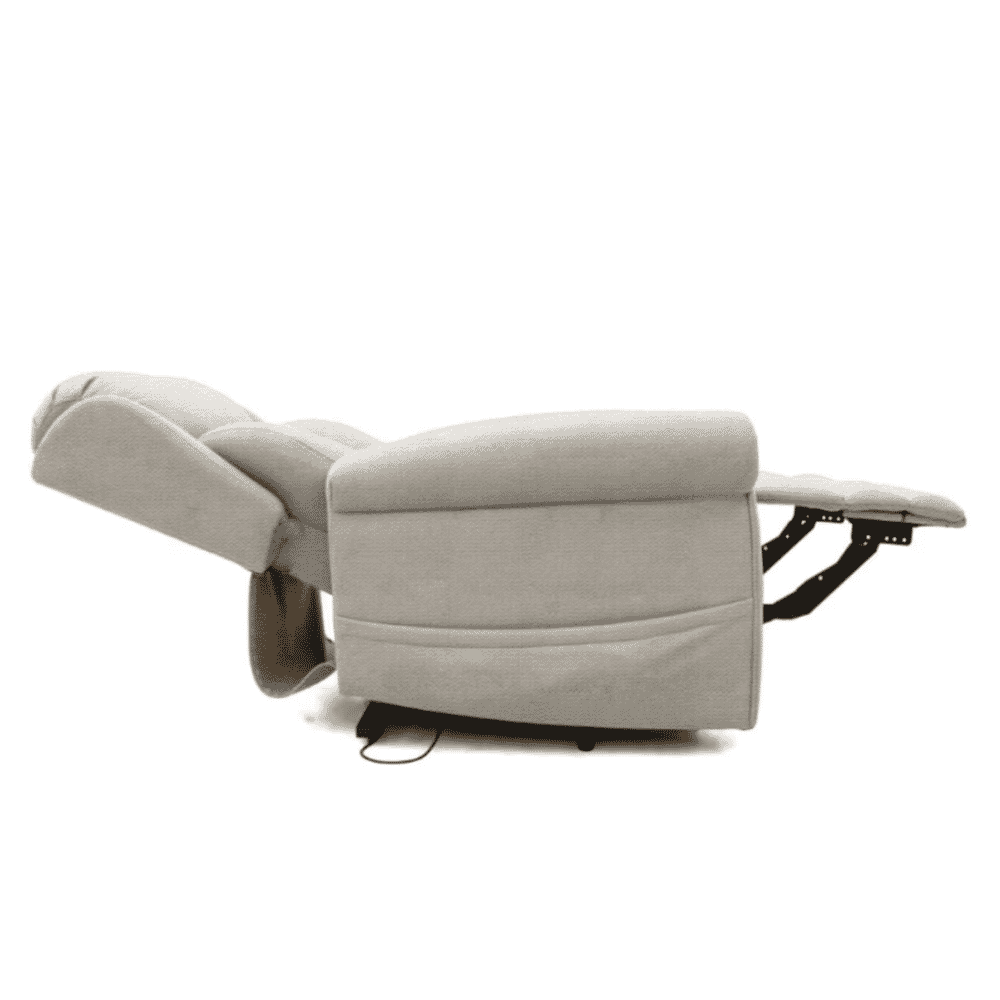 grande dallux nevis four motor riser recliner chair cream side view
