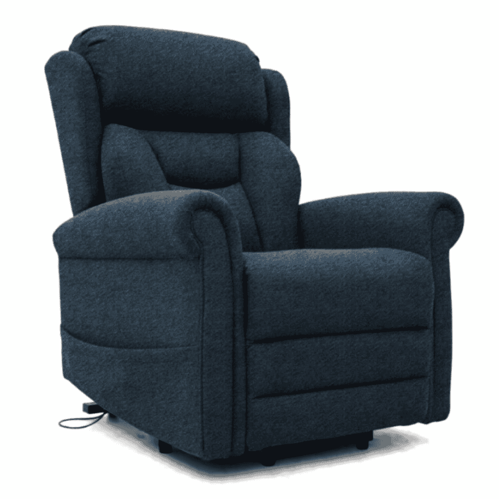 grande dallux nevis four motor riser recliner chair denim