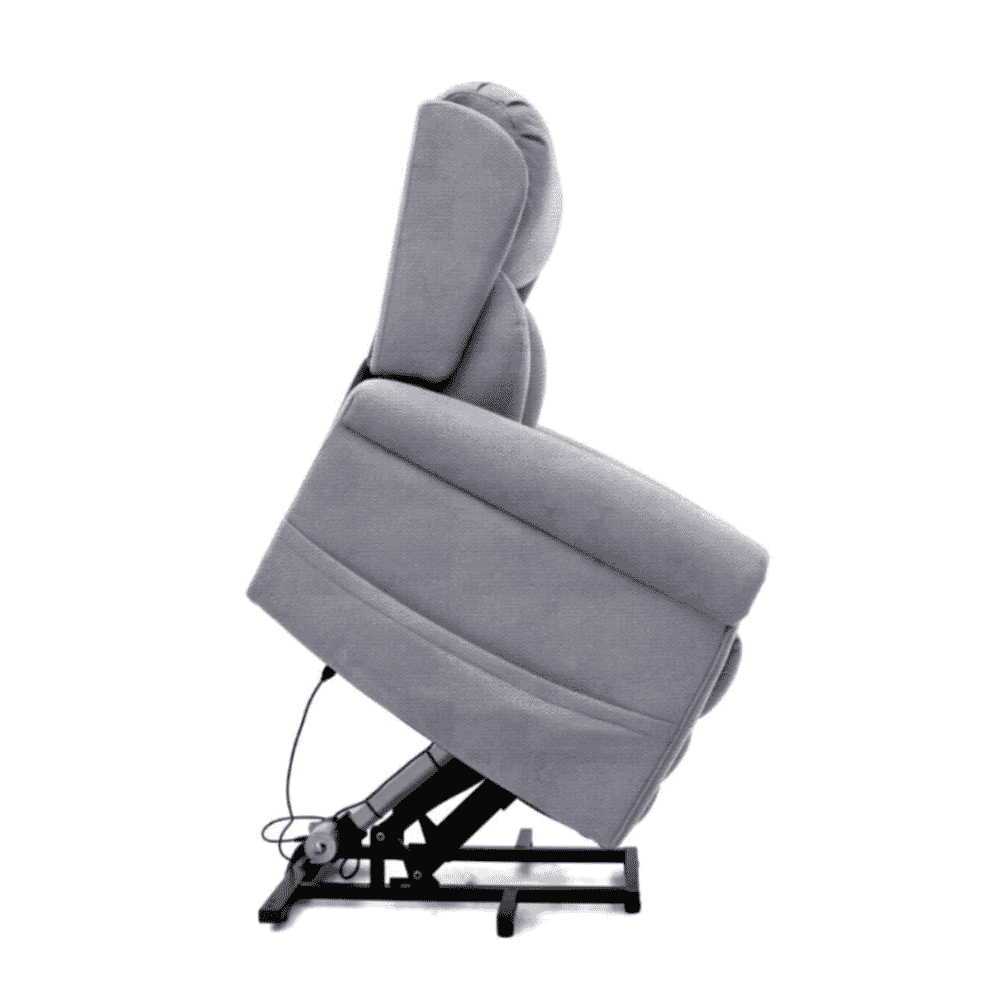grande dallux nevis four motor riser recliner chair grey rising side view