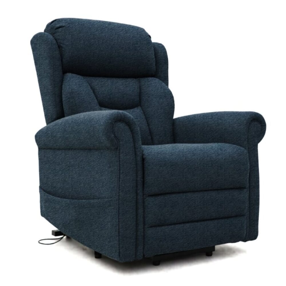 grande dallux nevis triple motor riser recliner chair denim