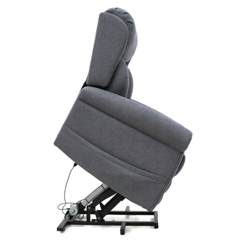 grande dallux nevis triple motor riser recliner chair grey rising side view