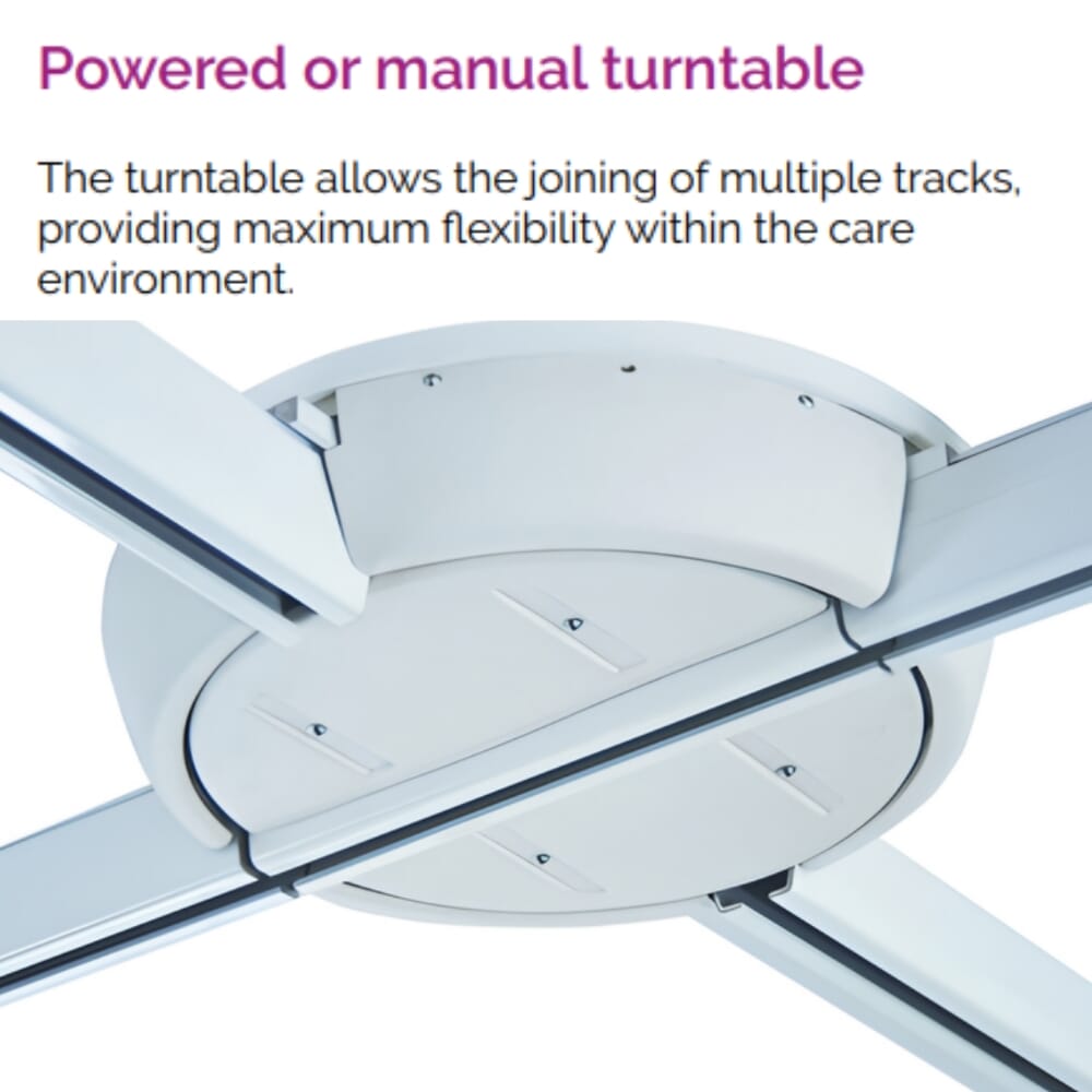 h ceiling track and hoist turntable