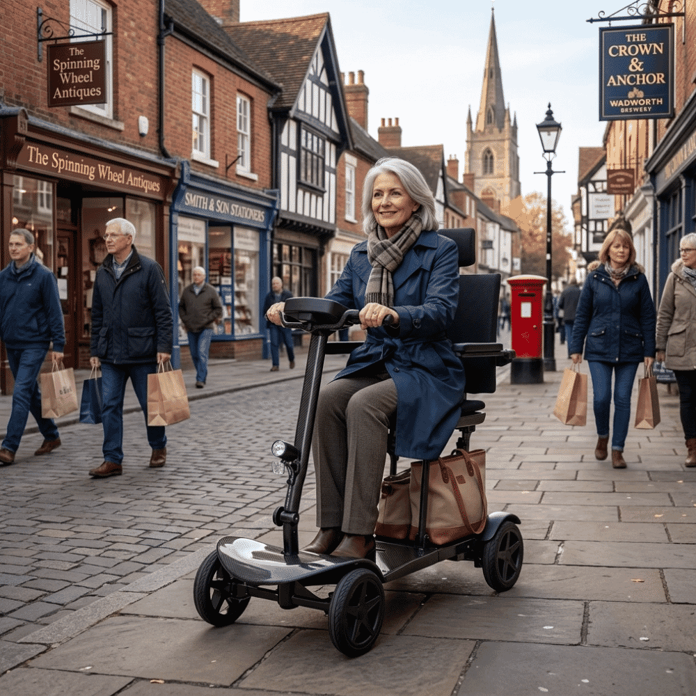 halo folding mobility scooter in use
