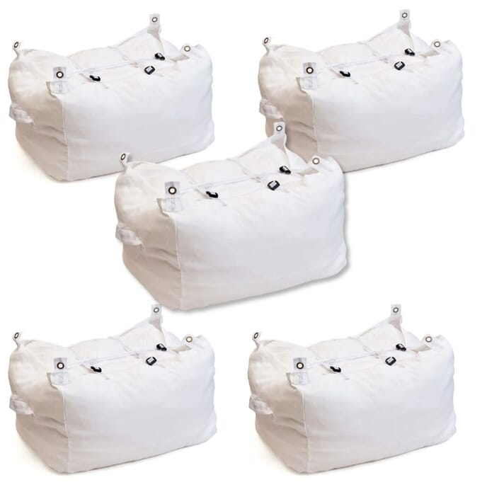 hamper laundry bag white 5 bags