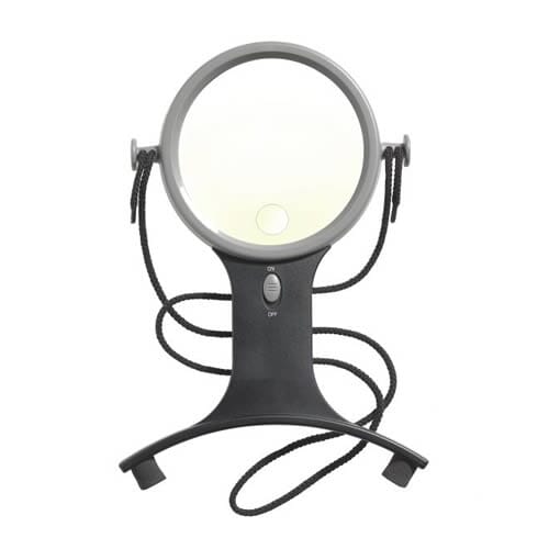 hands free illuminating magnifying glass stand alone