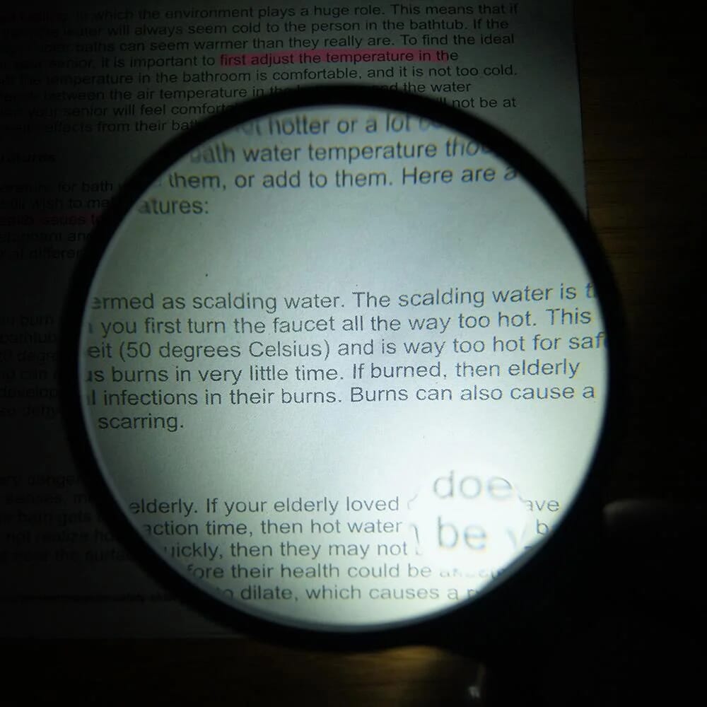 hands free magnifier with light example magnification