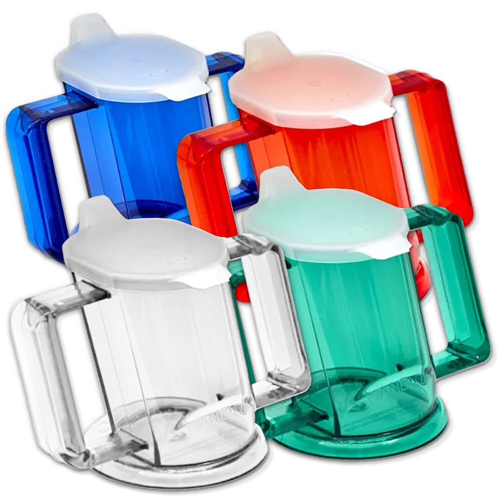 Spillproof Kennedy Cups 3 Pack :: lightweight, no spill, long handle cups  for arthritis