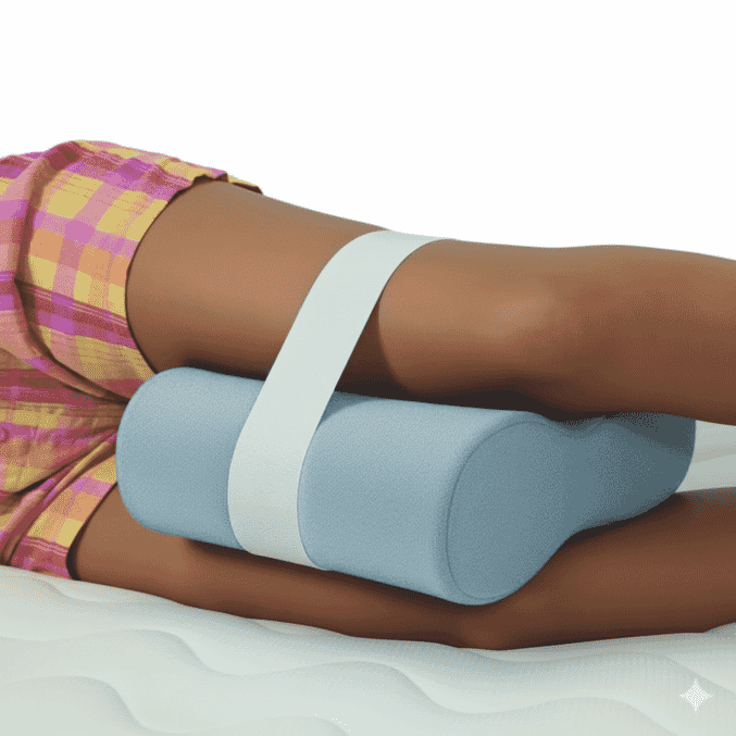 harley designer knee support blue in use