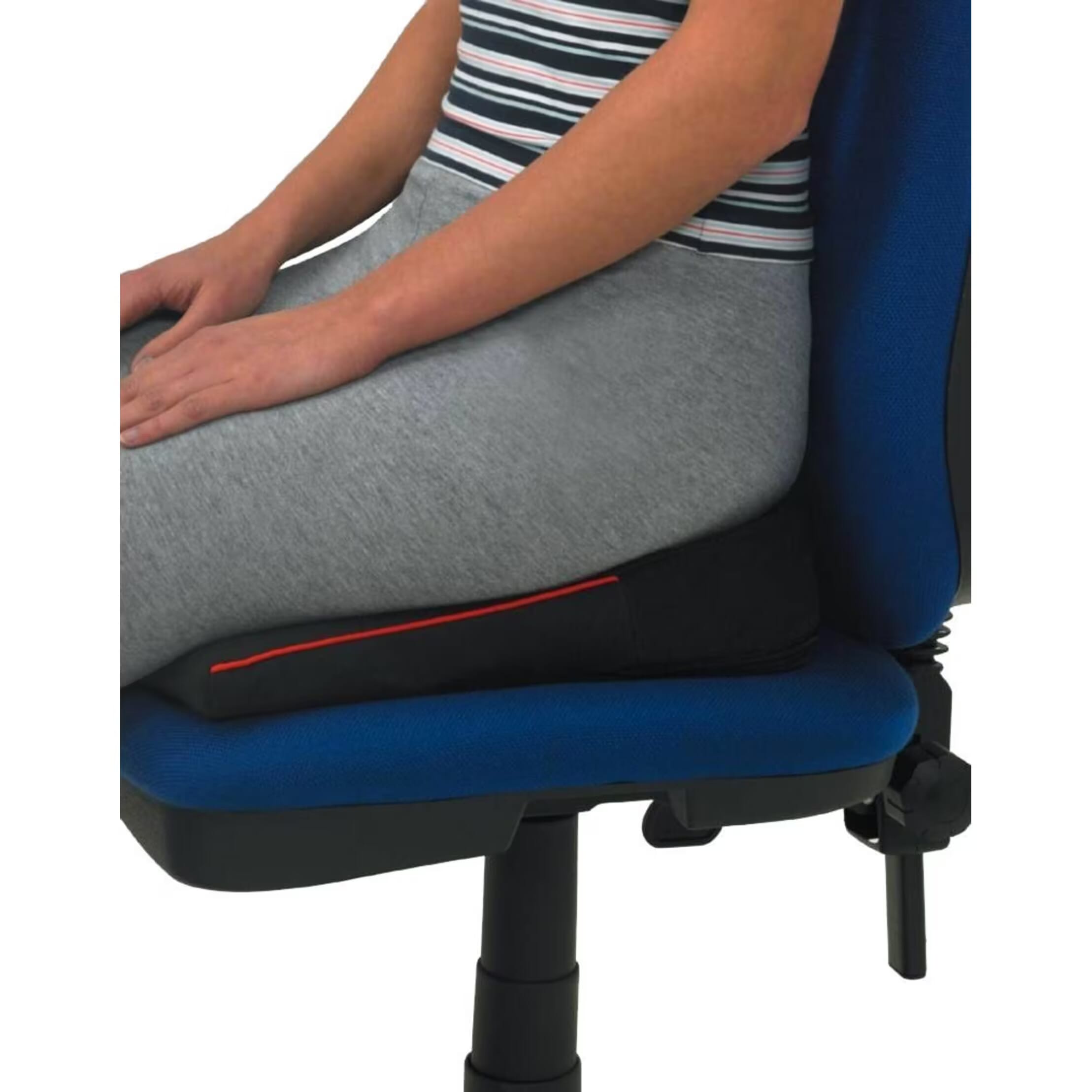 harley designer wedge wheelchair cushion in use