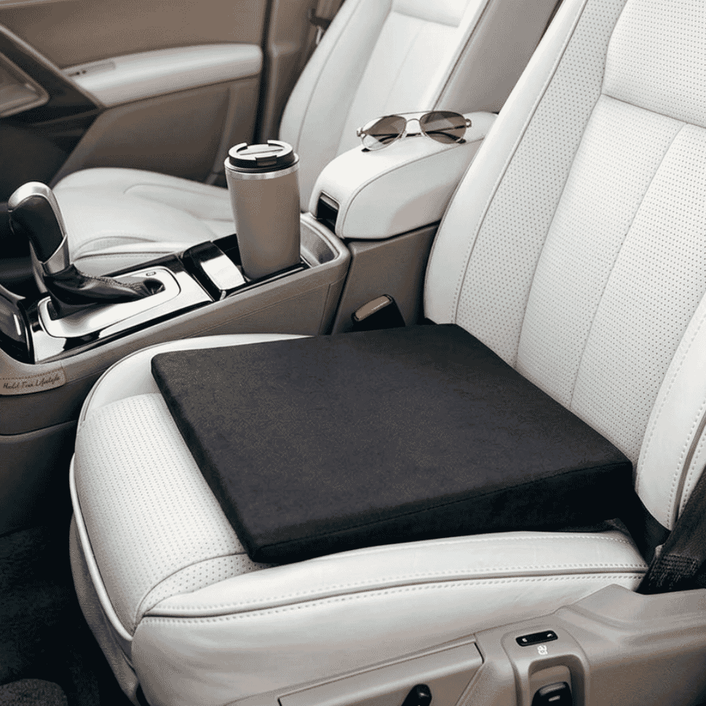harley slimline 8 degree car seat leveller standard wedge with strap in situ