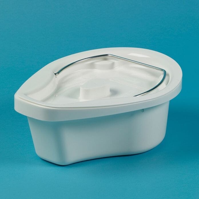 View Oval Commode Pan with Locking Lid information