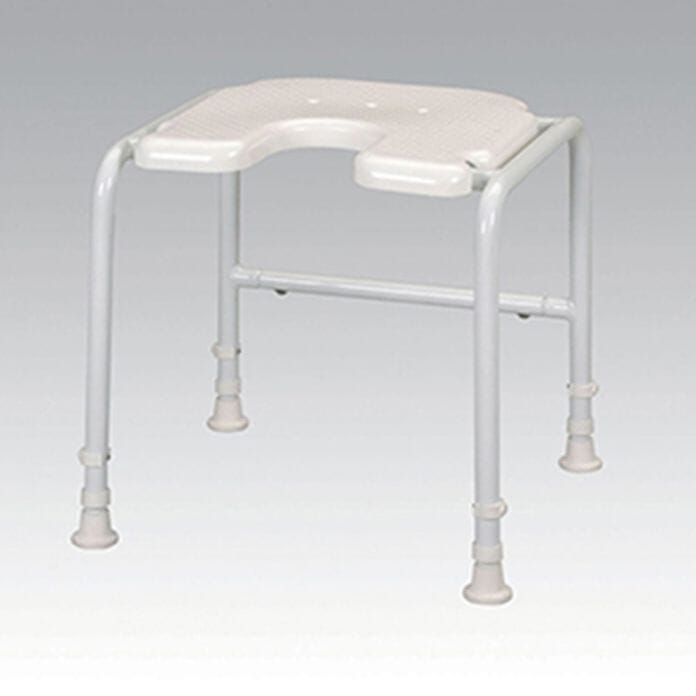 White Line Shower Stool