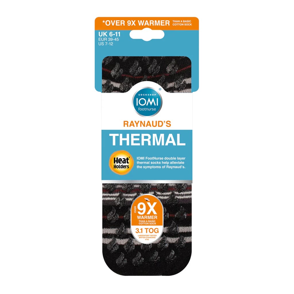 heat holders raynauds socks stripy 6 11