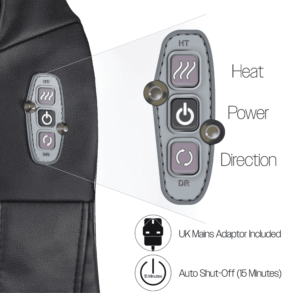 heated neck massager controls