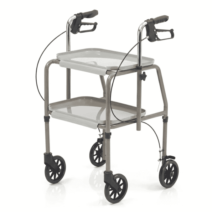 height adjustable kitchen strolley trolley with brakes grey