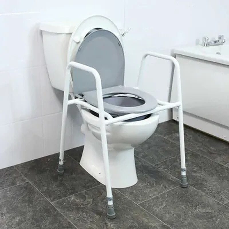 height adjustable toilet frame and seat over toilet