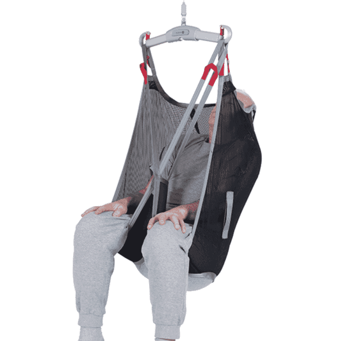 high back net sling without reinforced leg supports