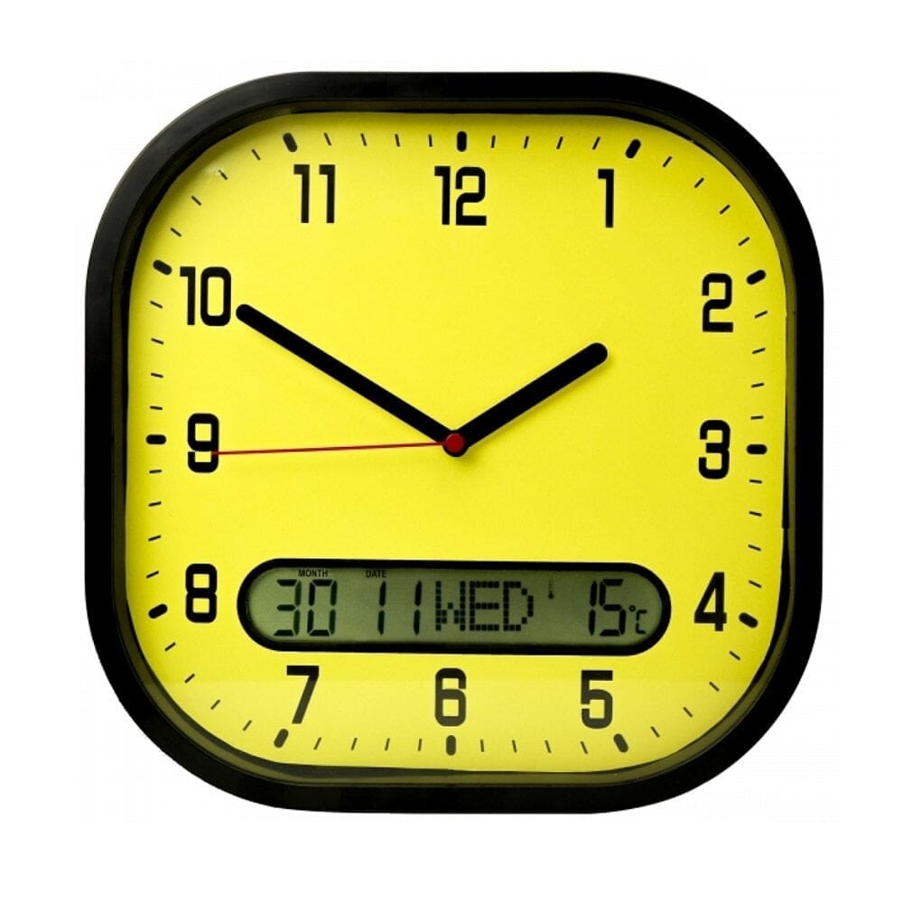 View High Contrast Day and Date Wall Clock information
