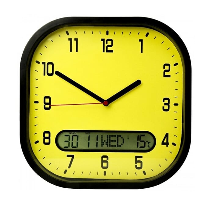 high contrast day and date wall clock