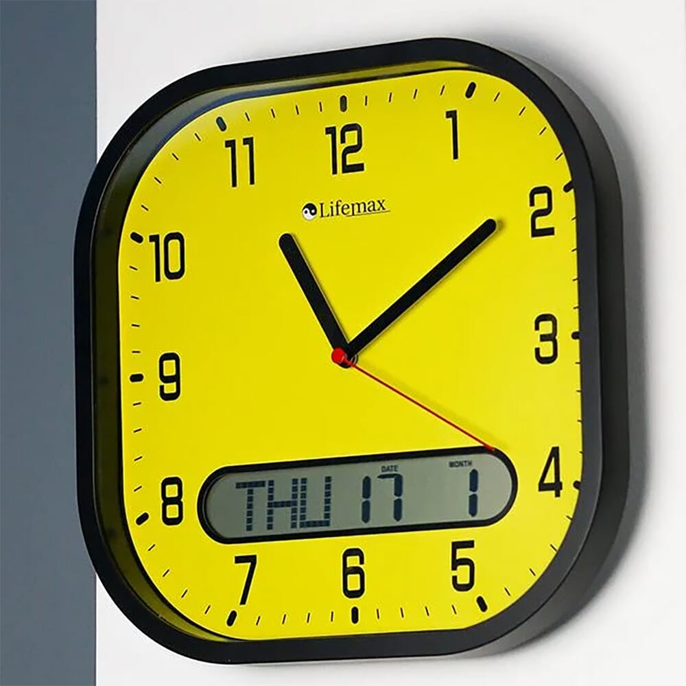 High Contrast Day and Date Wall Clock