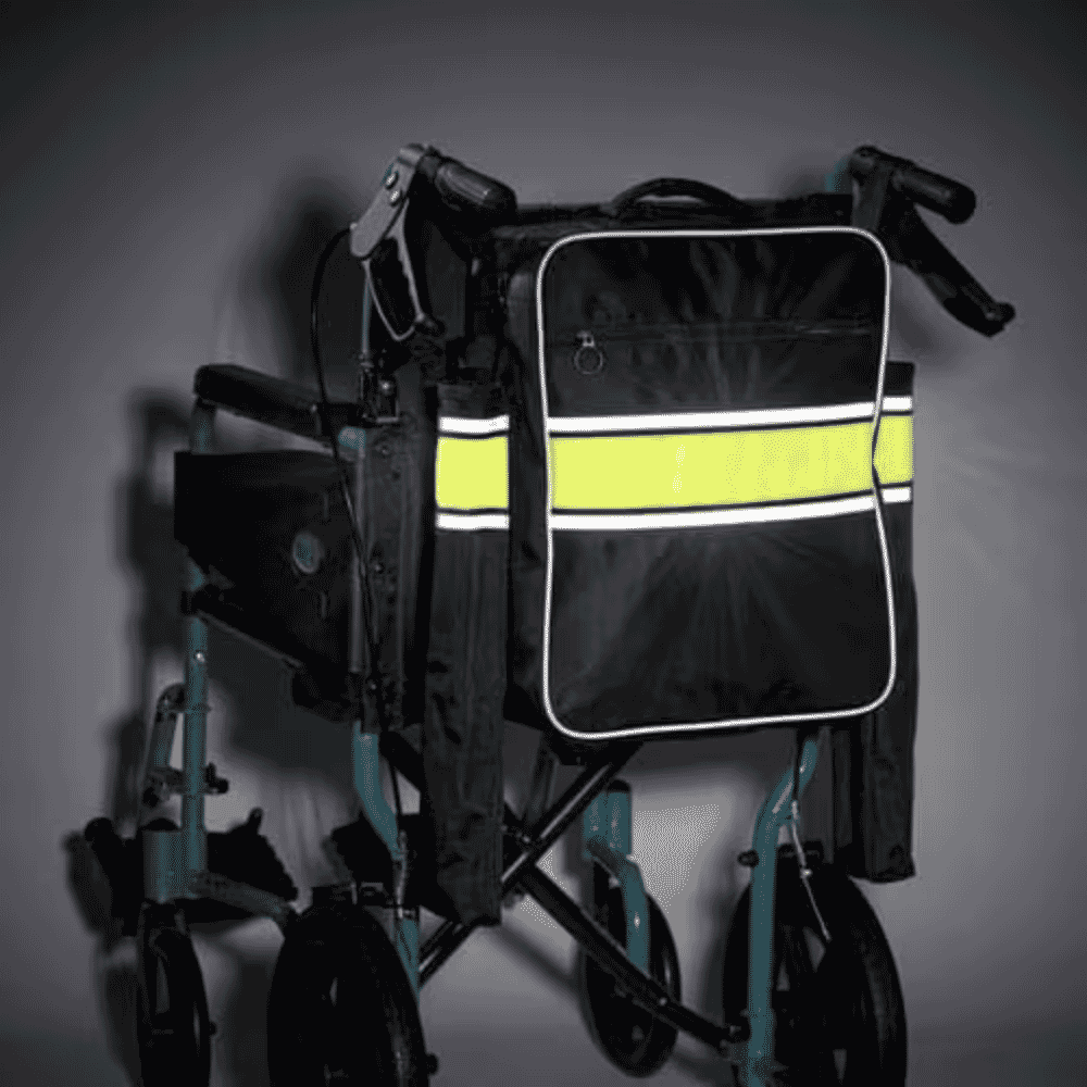 high visibility wheelchair bag dark
