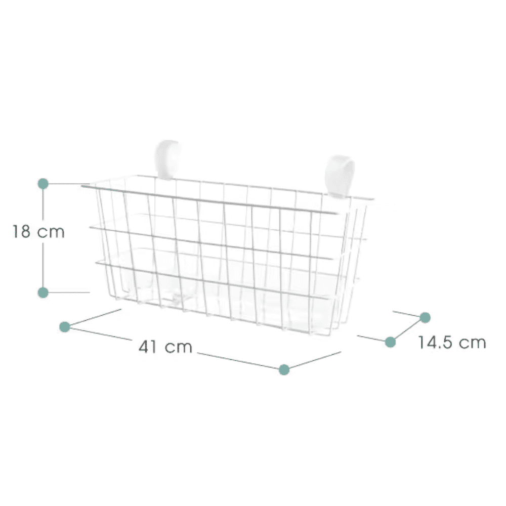 hook attach walker basket dimensions