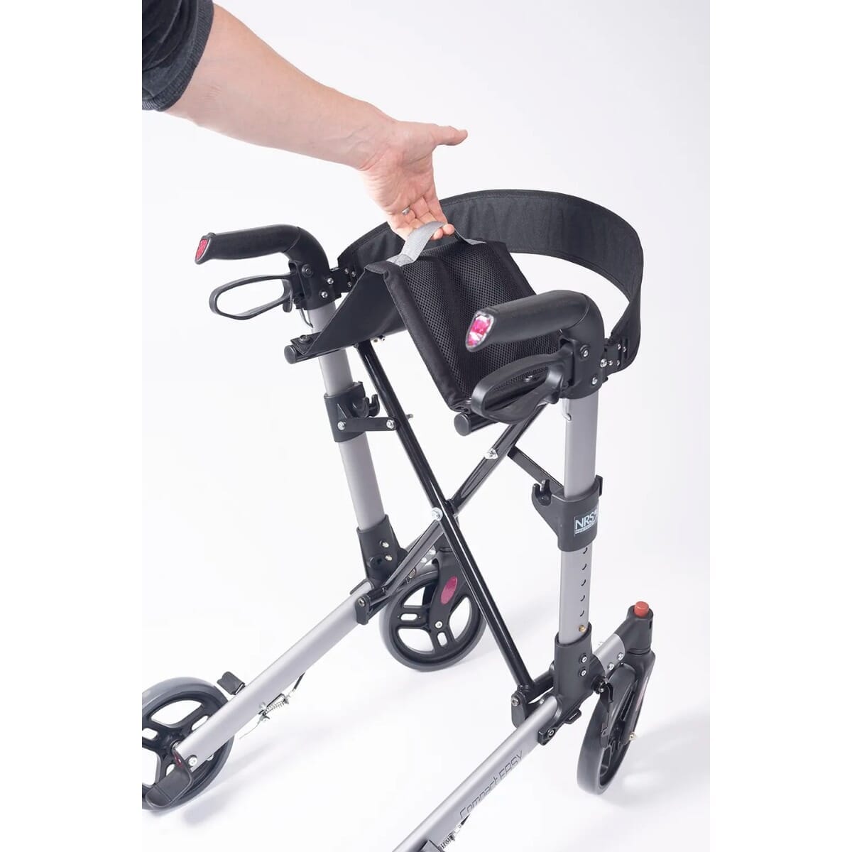 how to fold the compact adjust rollator silver