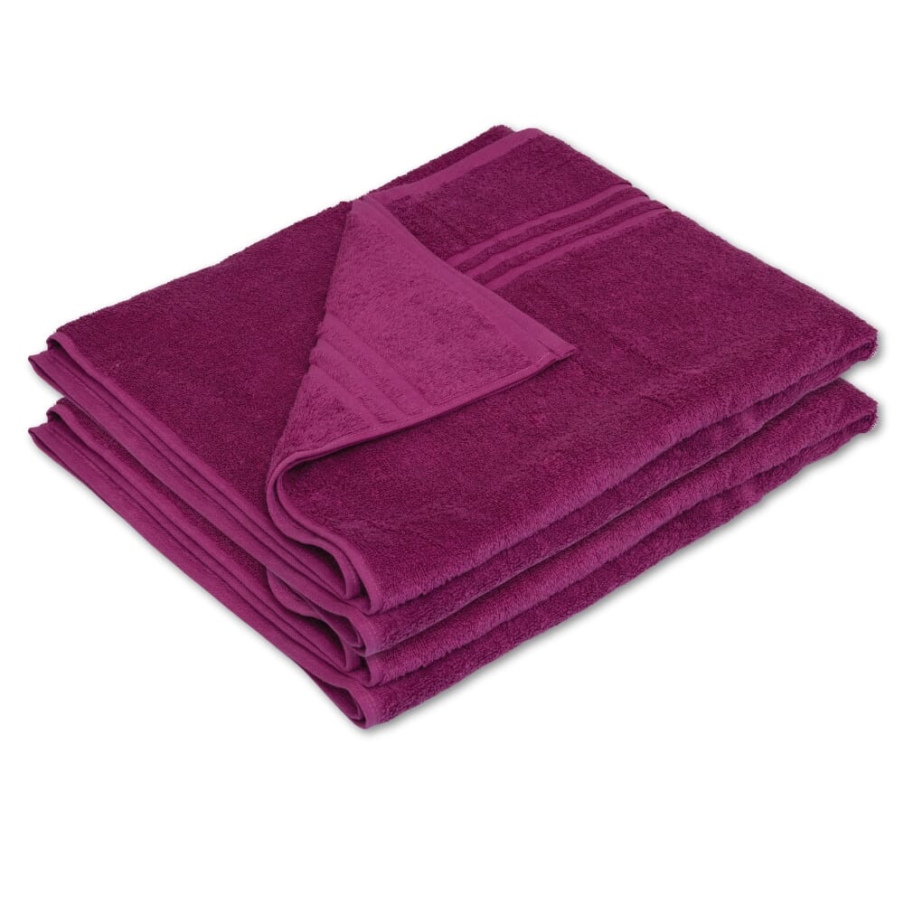 hunsbury bath sheets pack of 2 festive plum