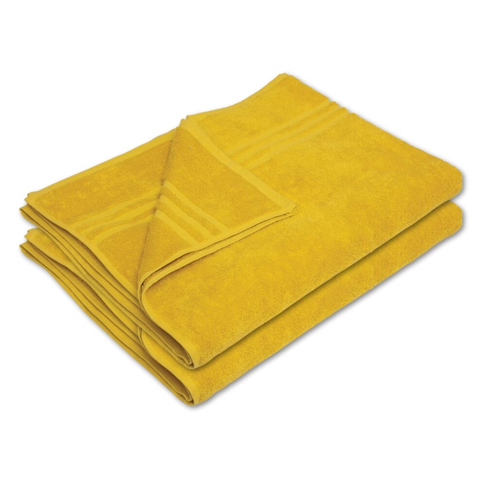 hunsbury bath sheets pack of 2 lemon