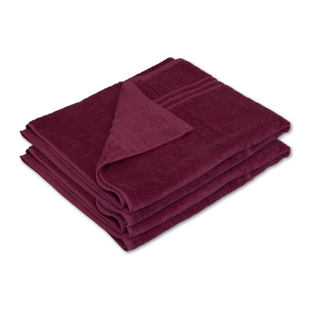 hunsbury bath sheets pack of 2 wine