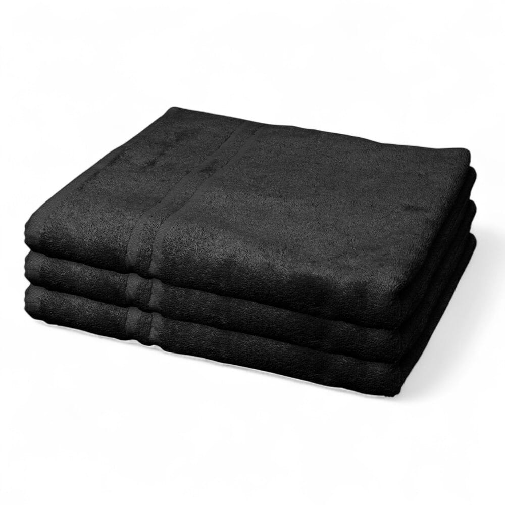 hunsbury bath towels pack of 3 black