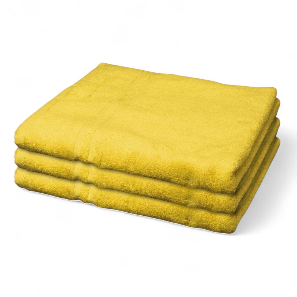 View Hunsbury Bath Towels Pack of 3 Lemon information