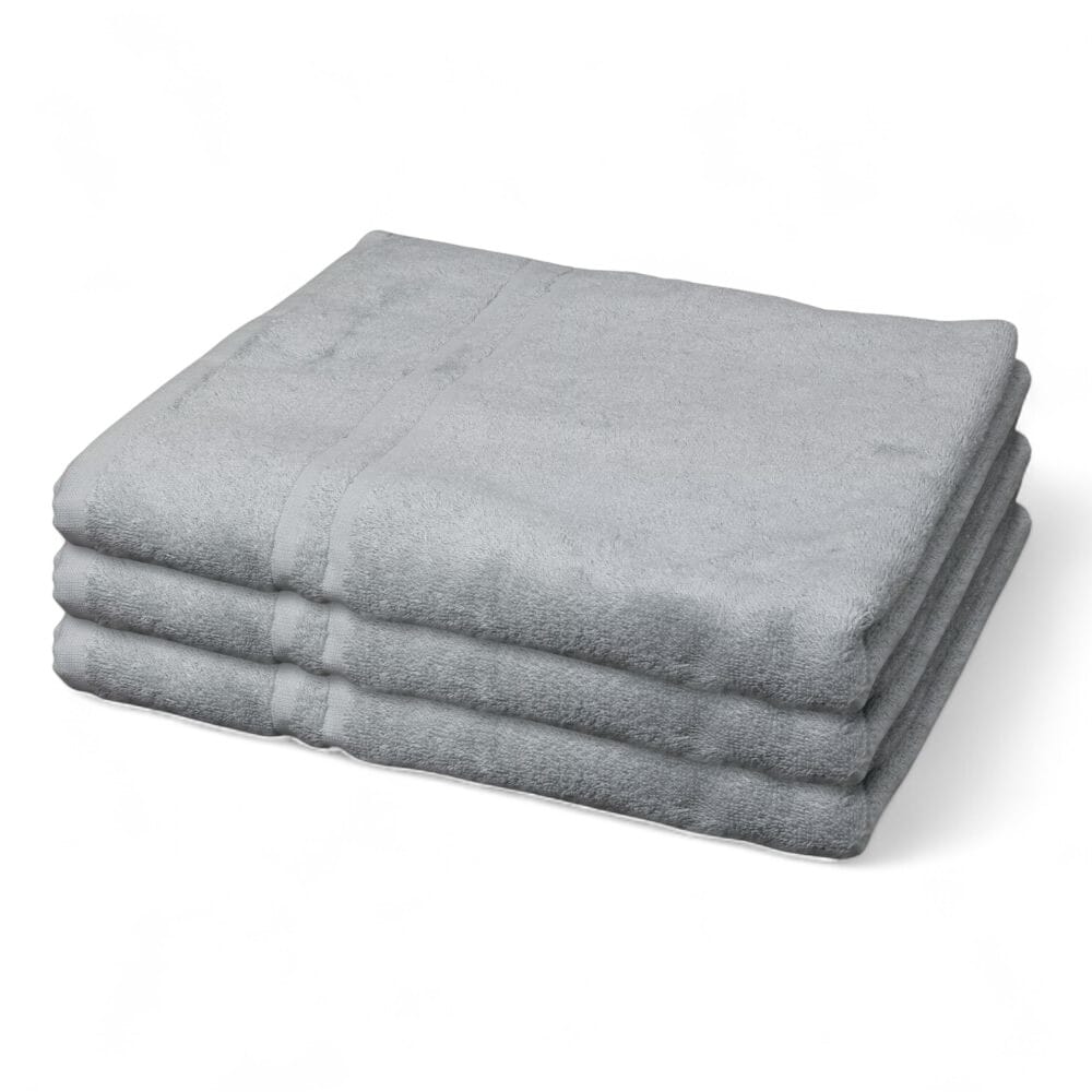 hunsbury bath towels pack of 3 light grey