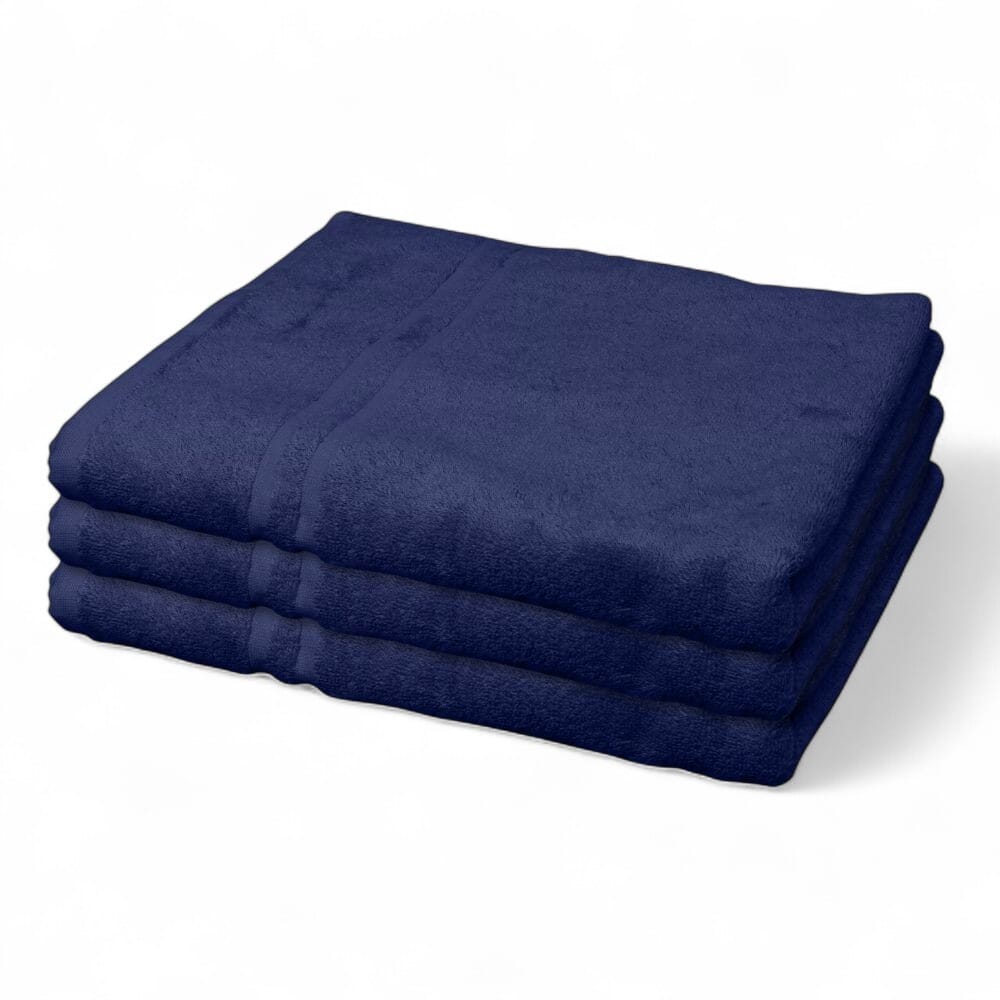 View Hunsbury Bath Towels Pack of 3 Navy information