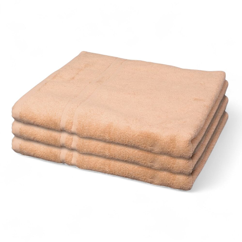 hunsbury bath towels pack of 3 peach