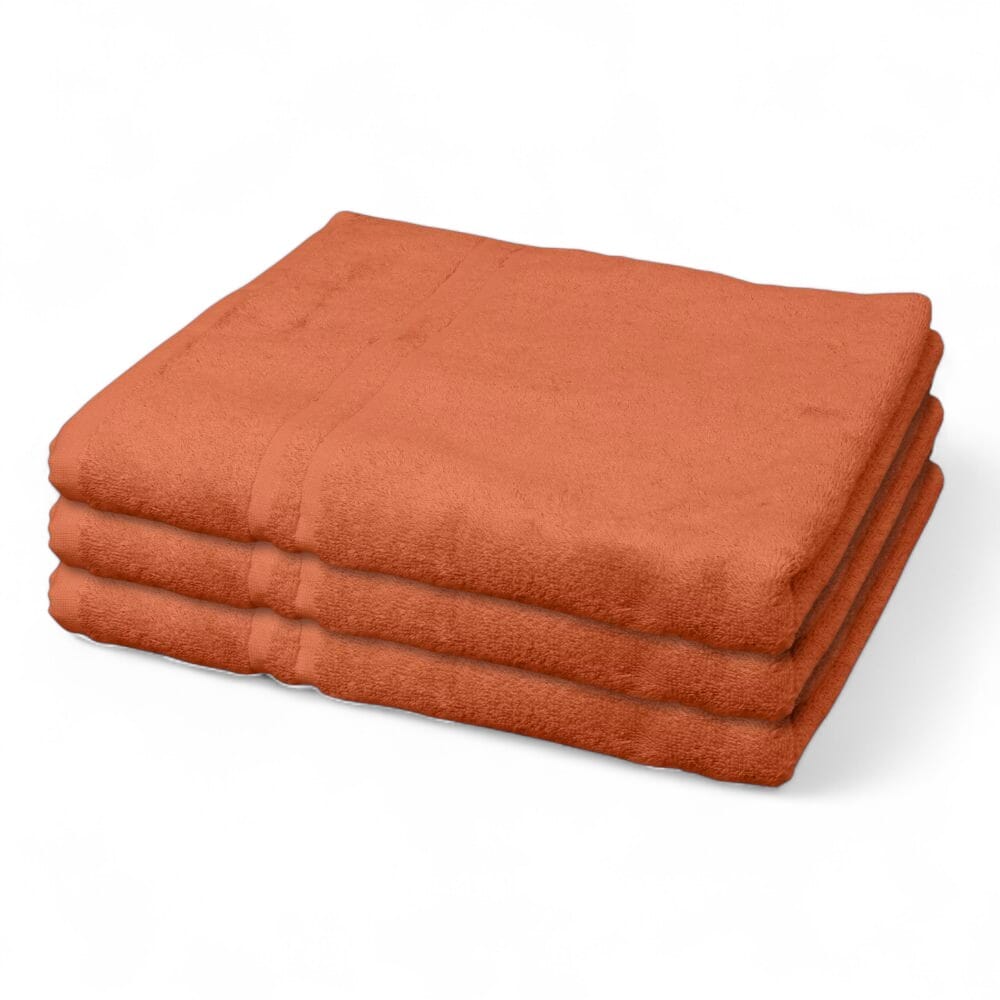 hunsbury bath towels pack of 3 terracotta