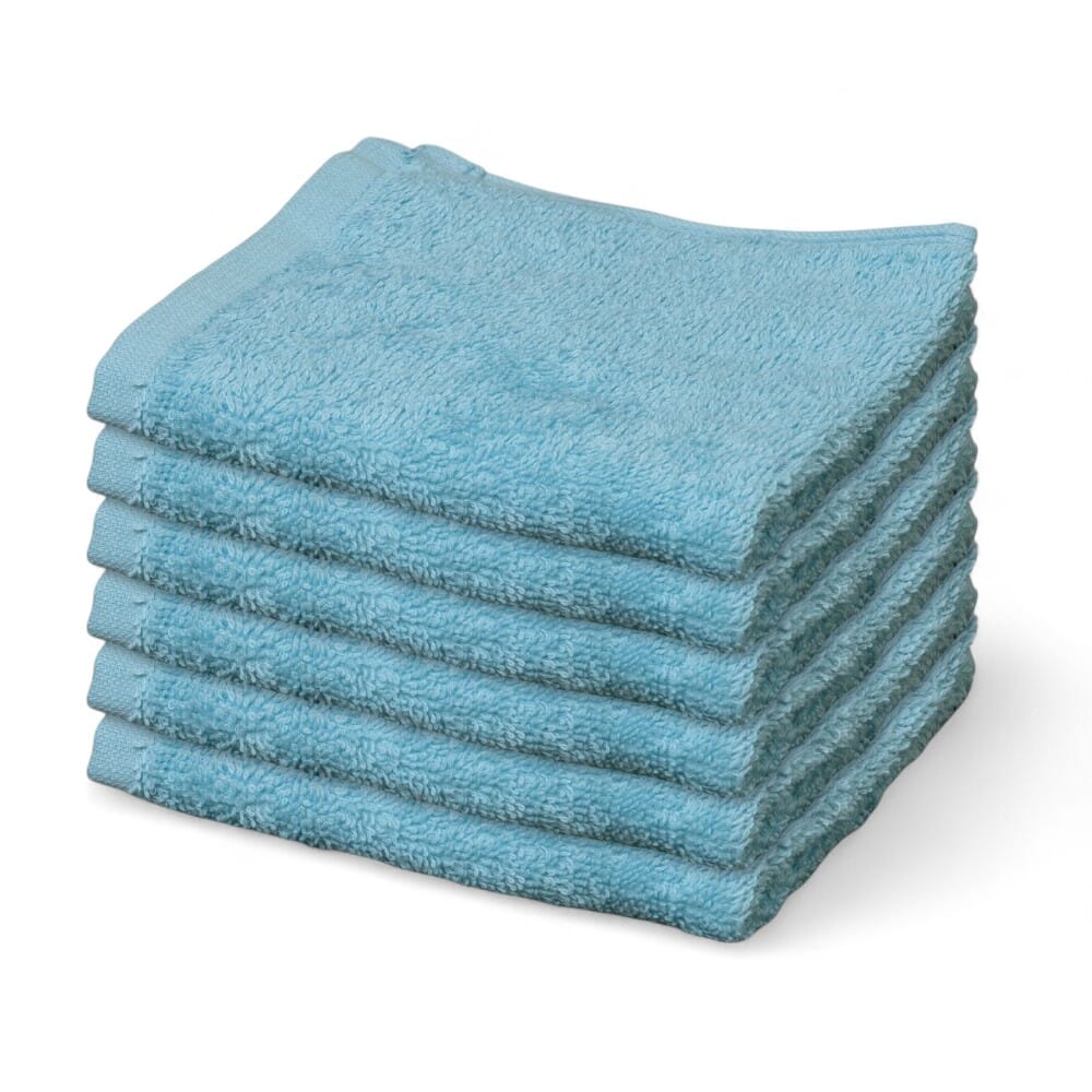 hunsbury face cloths pack of 6 blue