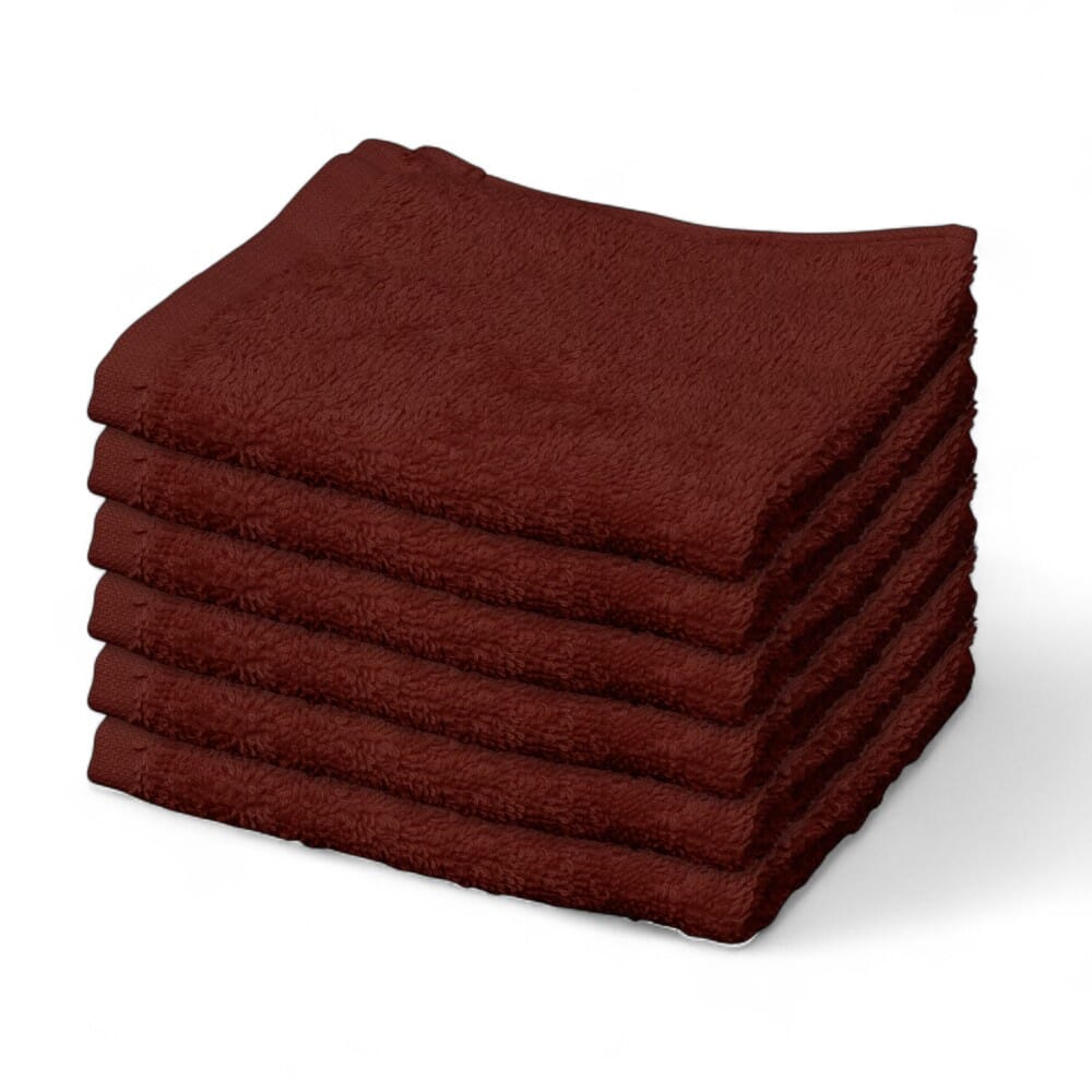 hunsbury face cloths pack of 6 brown