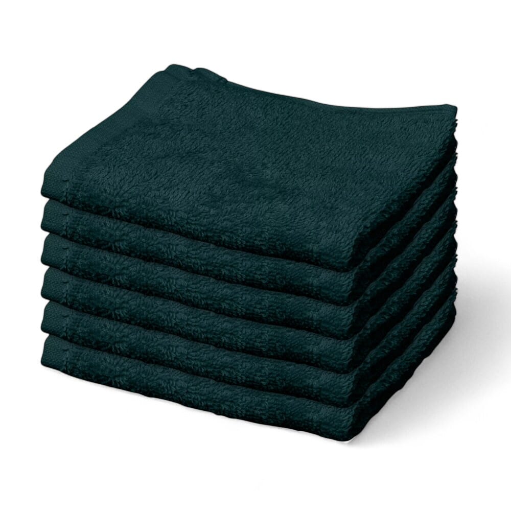 hunsbury face cloths pack of 6 dark green
