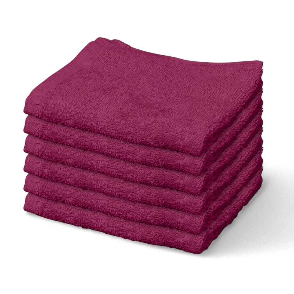 hunsbury face cloths pack of 6 festive plum