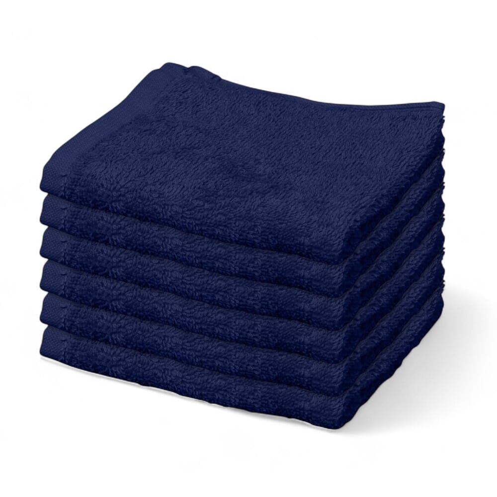 hunsbury face cloths pack of 6 navy