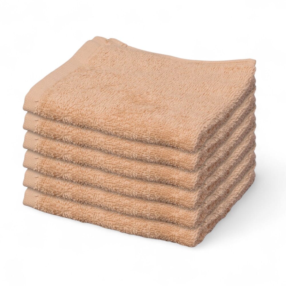 hunsbury face cloths pack of 6 peach