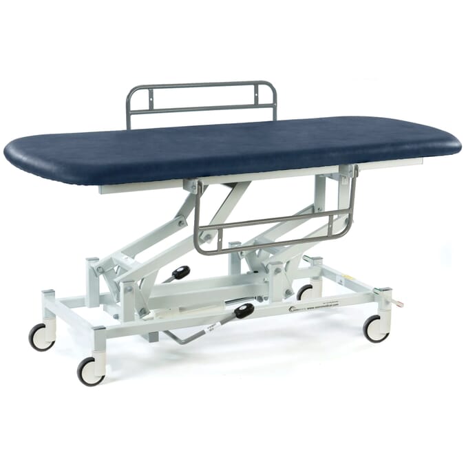 hydraulic changing table with large wheels dark blue
