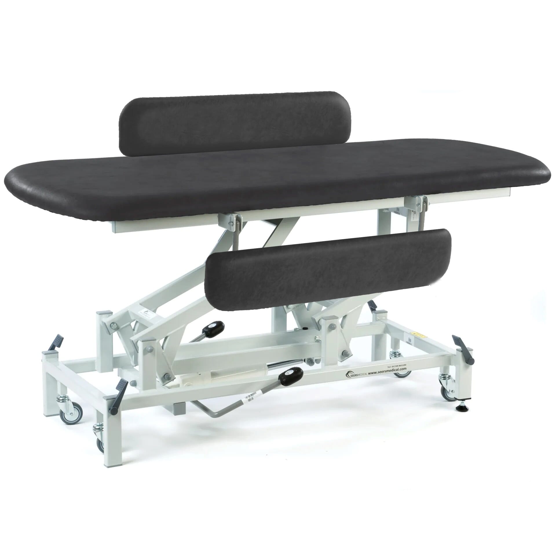 hydraulic height changing table with padded sides black