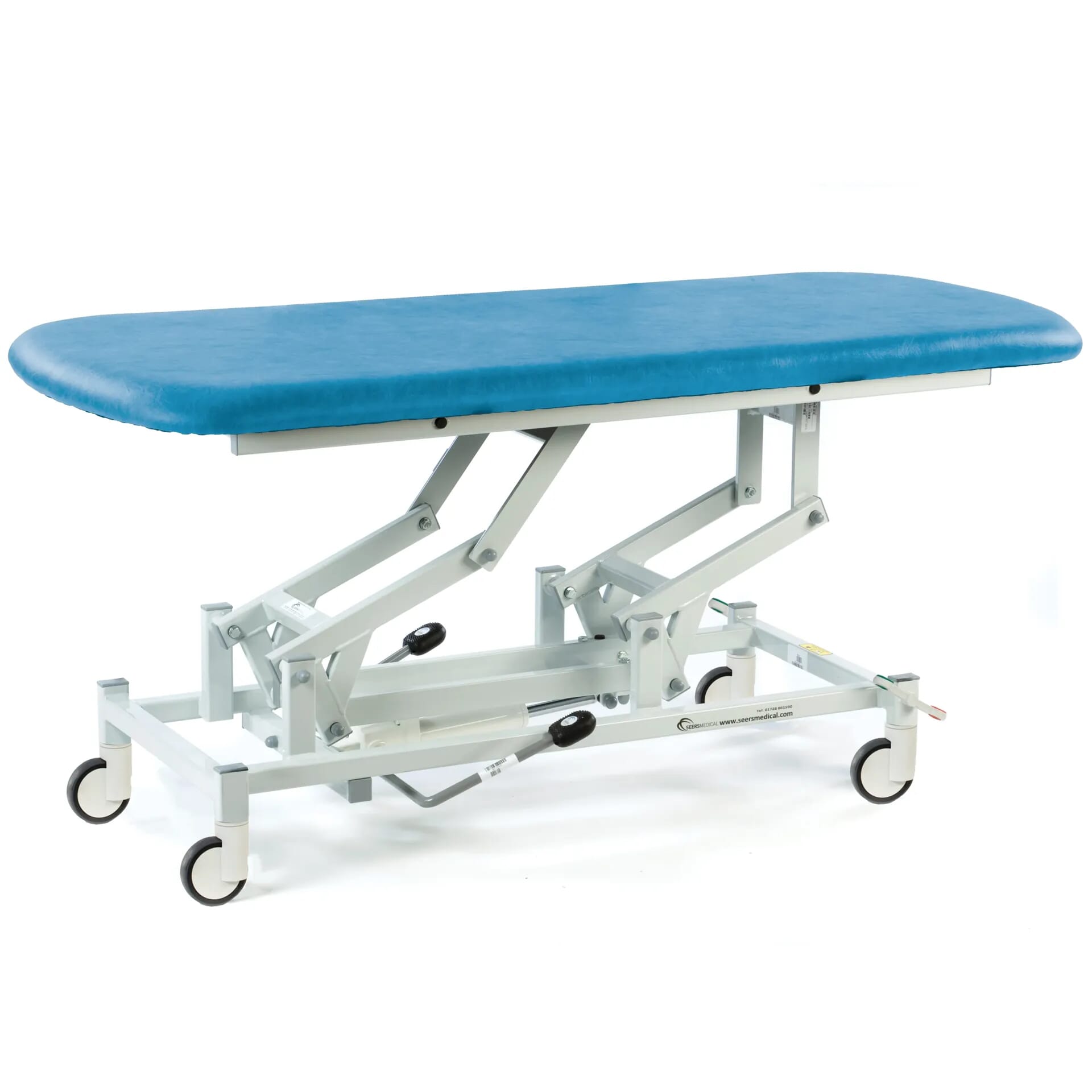 hydraulic therapy hygiene table with central locking wheels canard